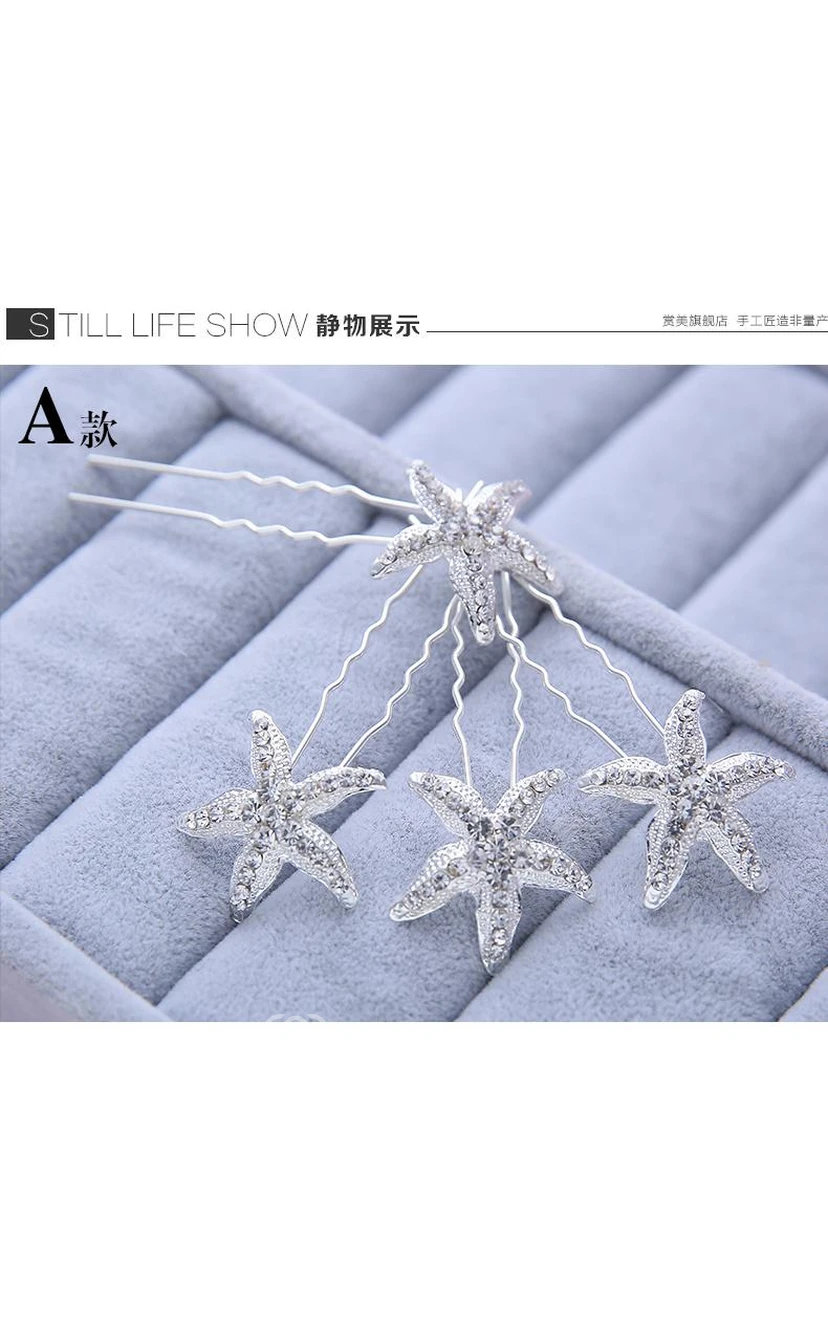 Bride Jewelry Rhinestone Headdress Hairpin Jewelry view 4