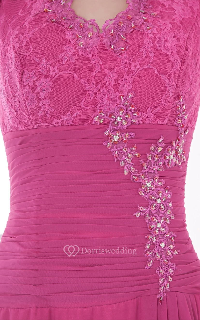Elegantes vestidos largos de tubo con escote en V y media longitud para ocasiones especiales. view 5