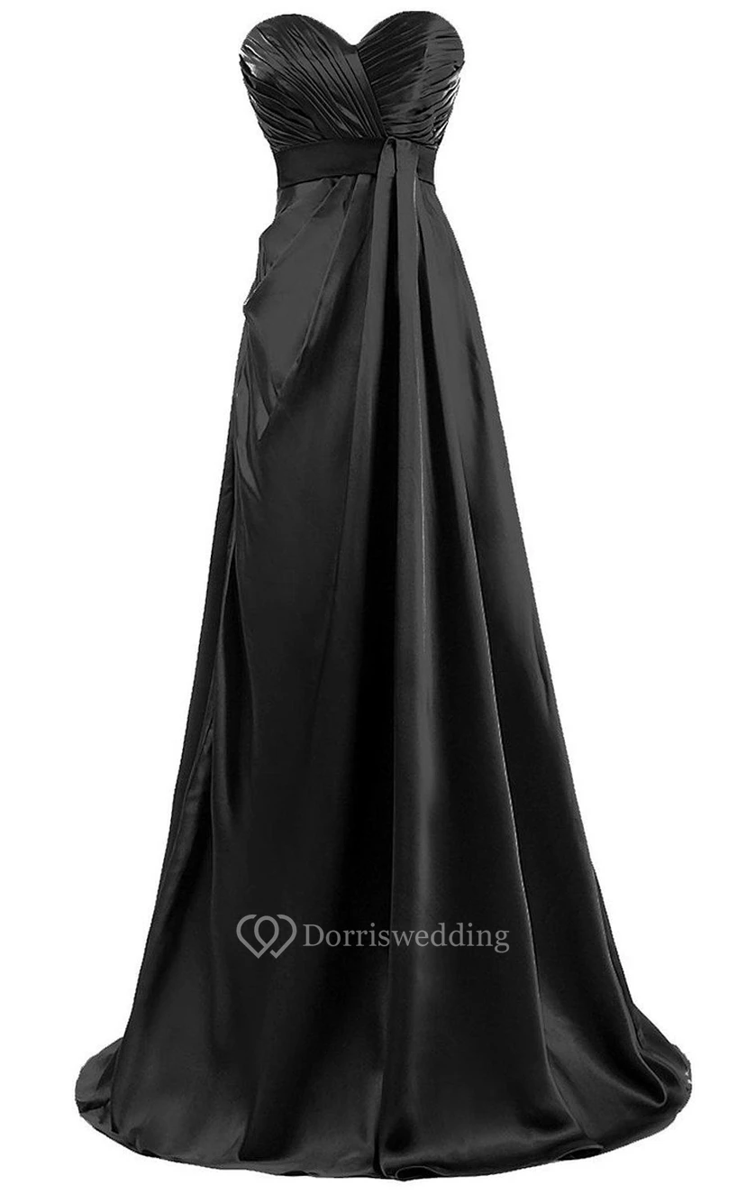 Sweetheart Long Gown With Sweep Train and Pleats