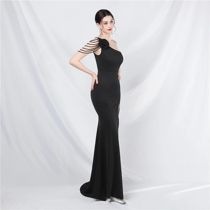 Craft Beading Flower Dinner Wedding Celebration Car Model Long Evening Dress view 72