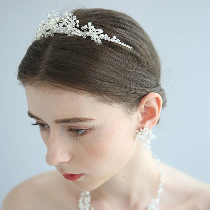 Chic Jewelry Sets of Rhinestone Necklace and Earrings and Crowns view 2