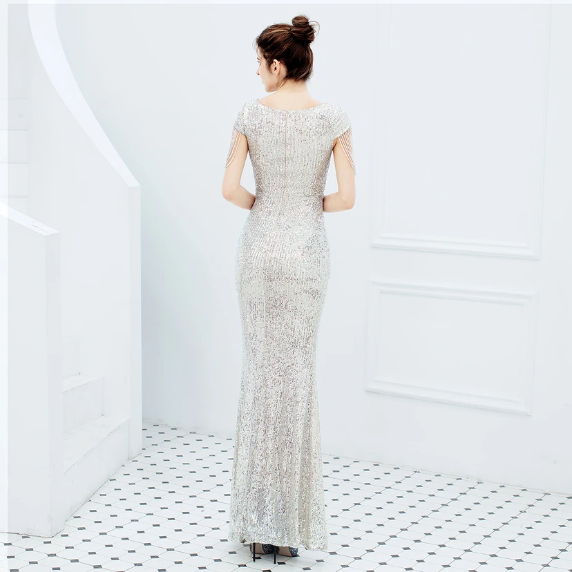 Evening Dress For Women Elegant Banquet Temperament Long Sequins Aura Queen Fishtail Slim view 19
