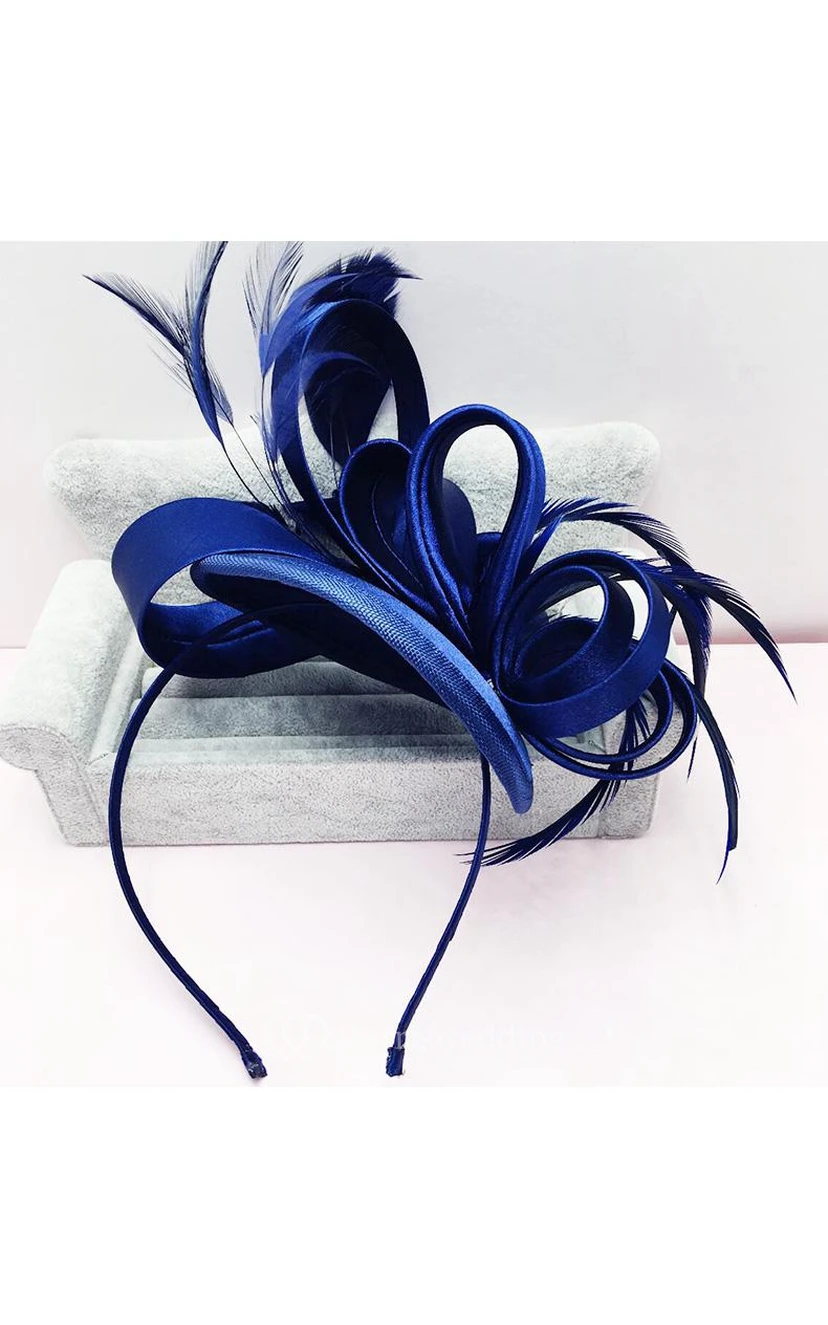 Original Europe And The United States Sapphire Blue Satin Hair Band Hair Band Bridal Wedding Dress Red Headdress view 11