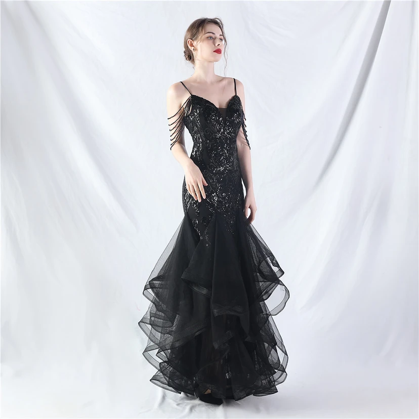 Handgefertigte Perlen, festes Netz, Positionierungsblumenperlen, Spleißnetz, heißes Tanz-Feier-Performance-Kleid view 44