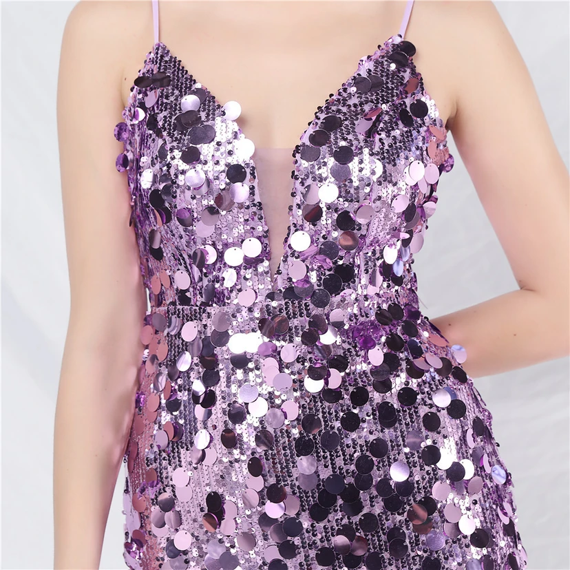 Robe de soirée longue à bretelles haut de gamme view 48