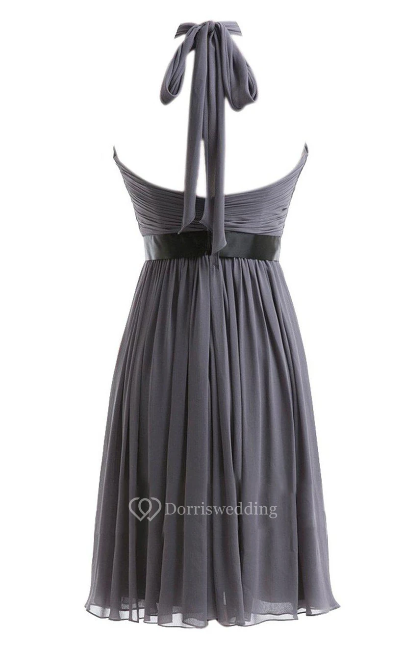 Sleeveless Asymmetrical Dress With Criss-cross Style view 2