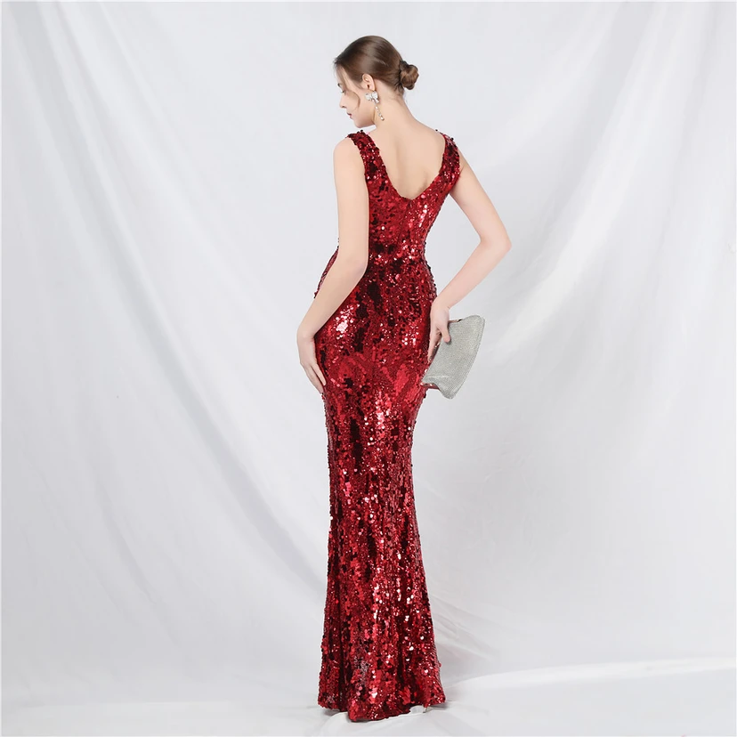 Robe de soirée longue à sequins irisés, nouvelle création view 54