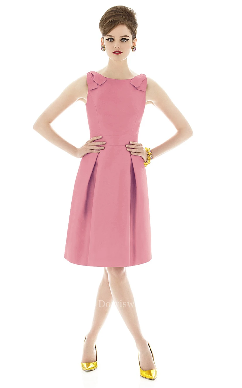 Sleeveless Charming A-Line Dress With Low-V Back view 3
