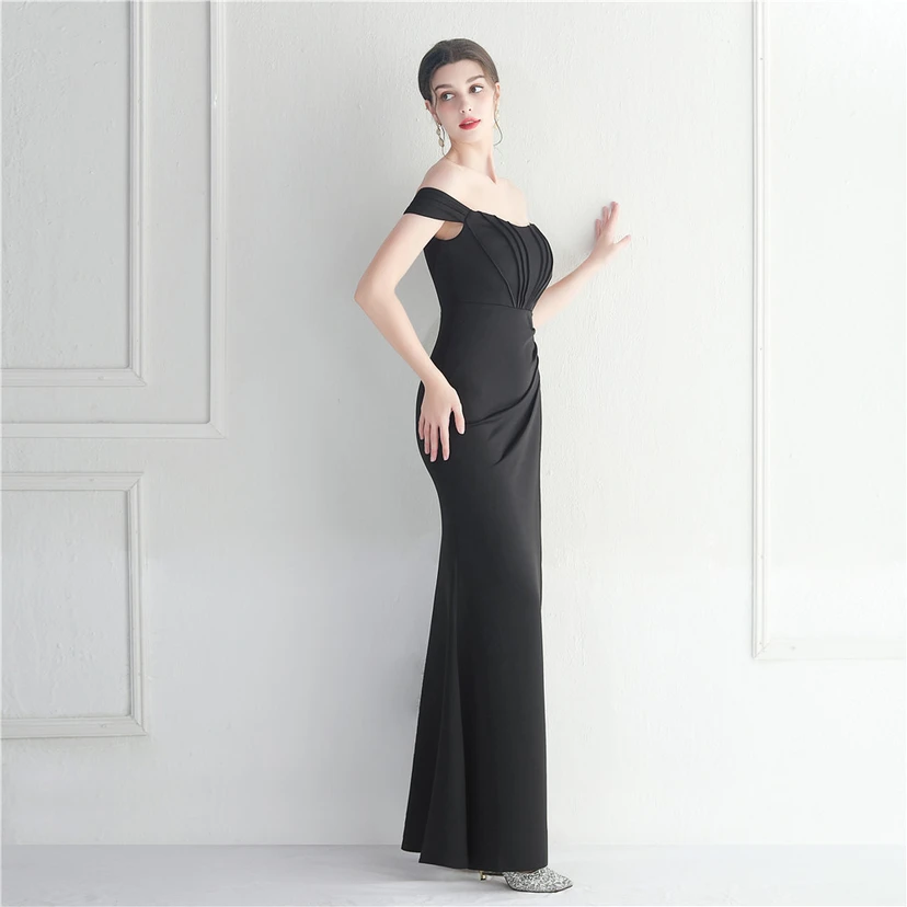 Cross-Border Supply schulterfreies, einseitig schulterfreies Kleid mit Schlitz für Nachtclub, Hochzeit oder Abendessen view 38
