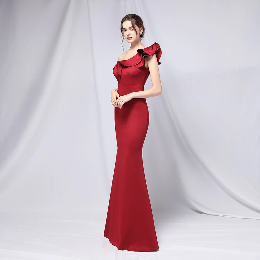 Sechsfarbiges, einseitig schulterfreies Abendkleid für festliche Anlässe, langes, elegantes, figurbetontes und sexy Meerjungfrauenkleid view 58