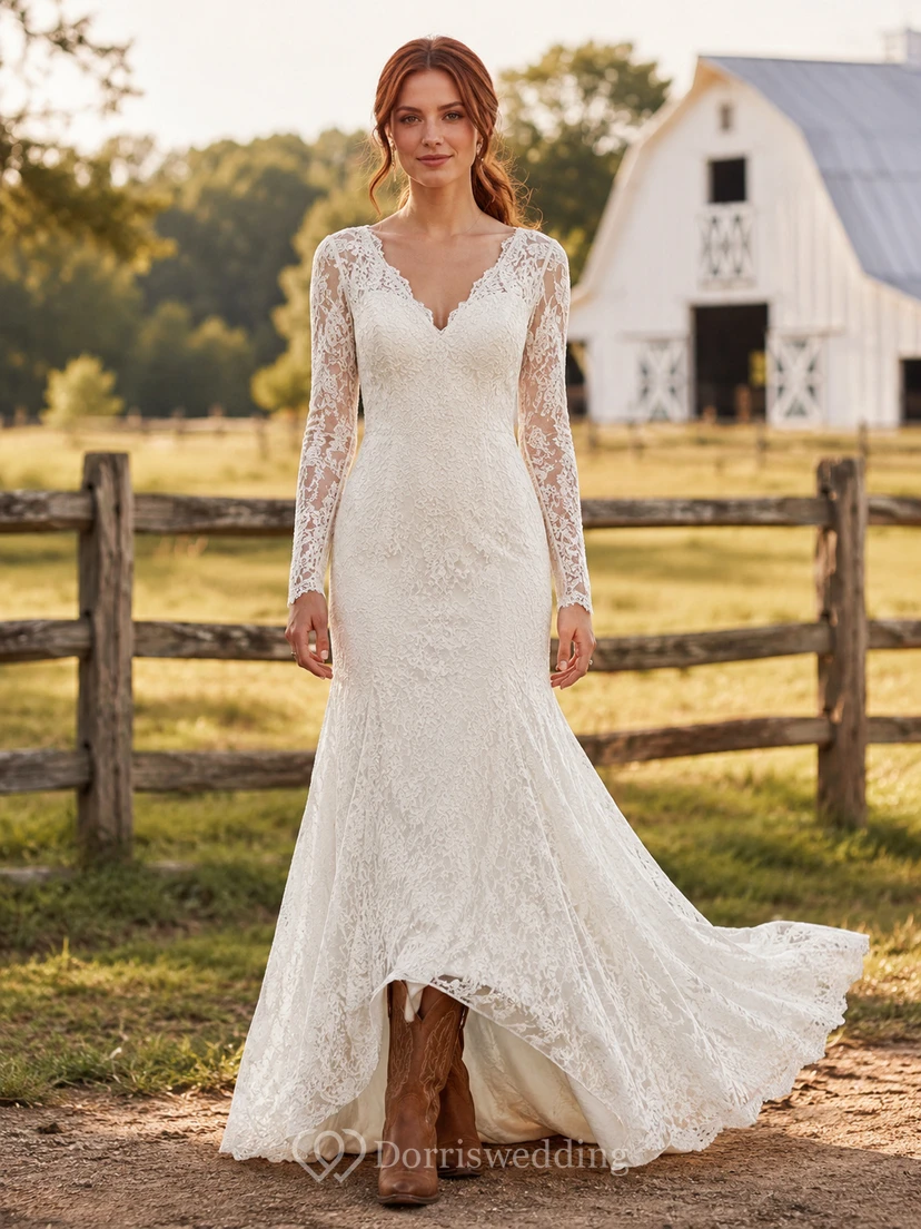 Robe de mariée bohème de maternité, col carré, manches papillon, dentelle et tulle, robe de plage