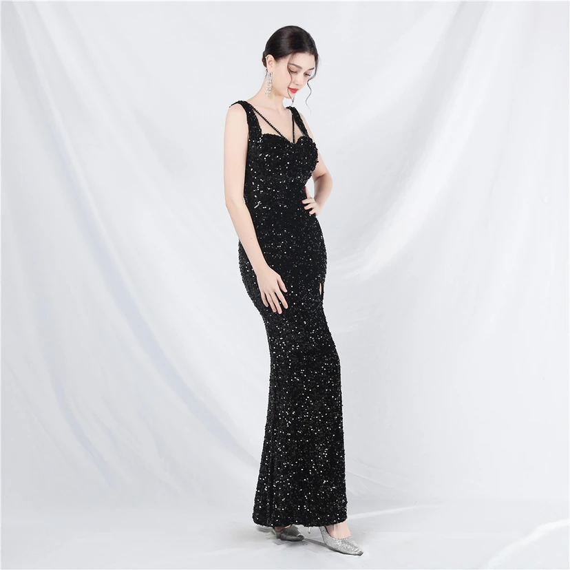 Robes de soirée longues à sequins faites main, magnifiques pour femmes et célébrités view 58