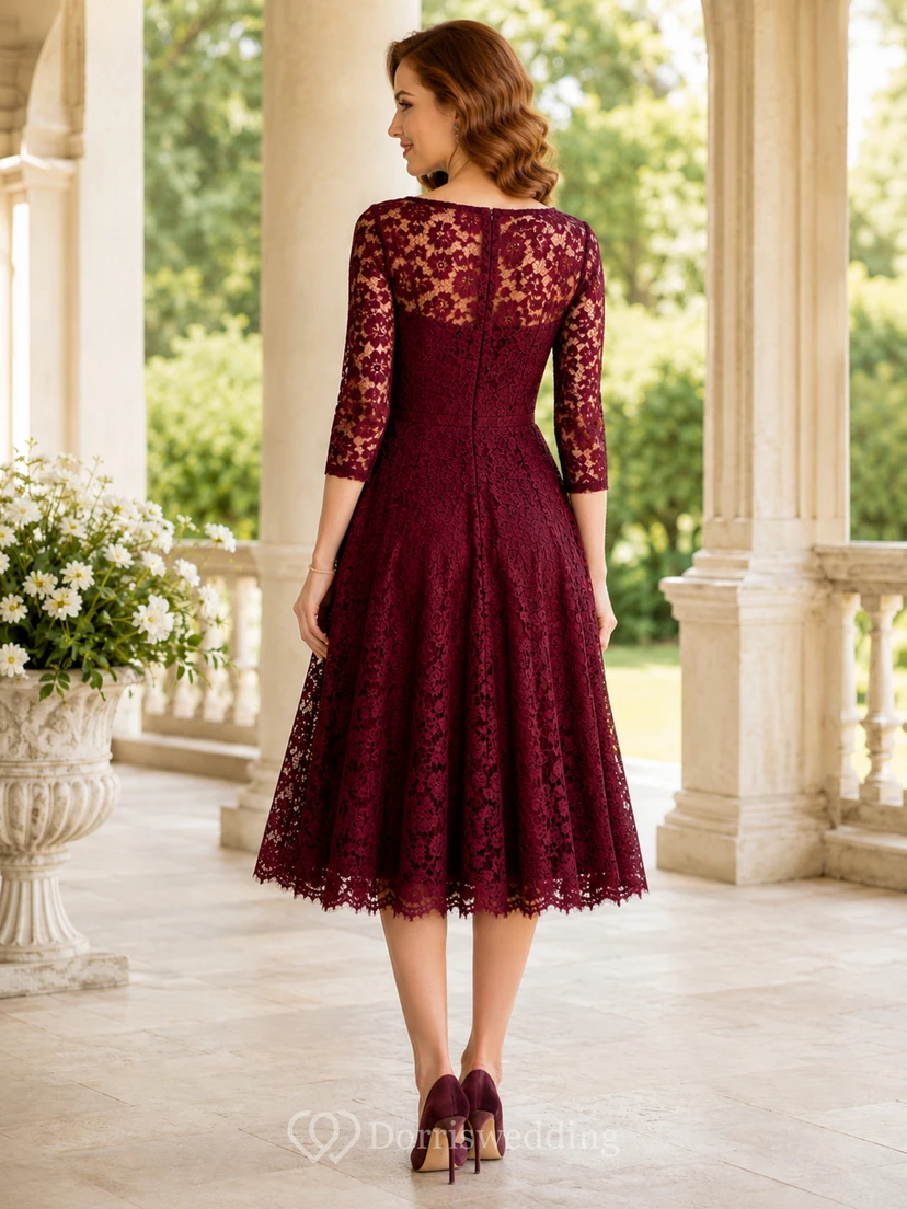 Brown Refined Chiffon Sheath V-neck Knee Length Cocktail Dress view 2