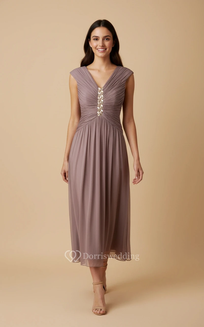 Elegant Beaded Chiffon Evening Wear