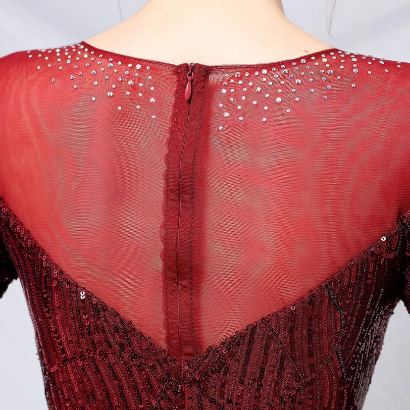 Elegantes, langärmeliges Paillettenkleid im Meerjungfrauenstil mit Meerjungfrauenschnitt – ein echter Hingucker! view 18