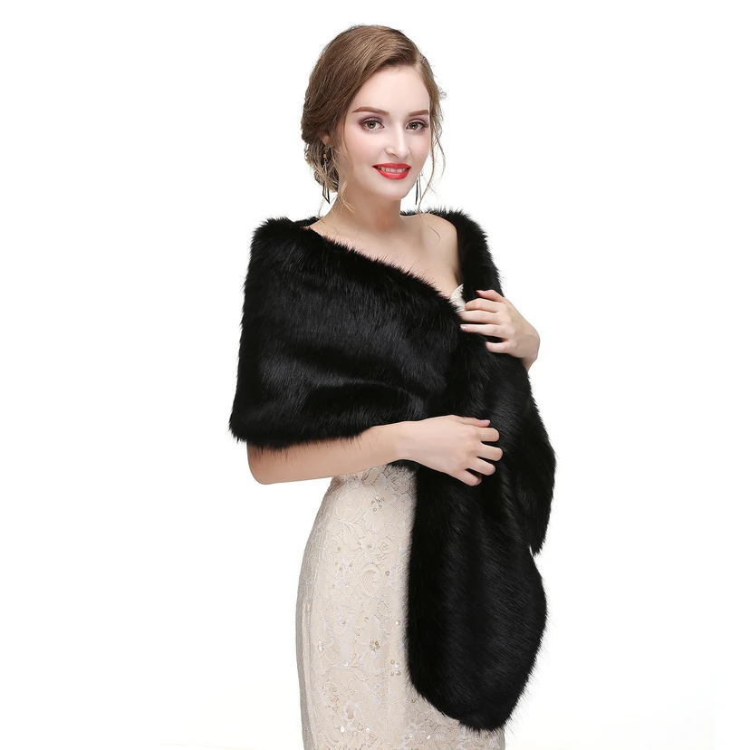 Bridal Winter Warm Wool Cape Fur Wedding Dress Fox Fur Waistcoat view 2
