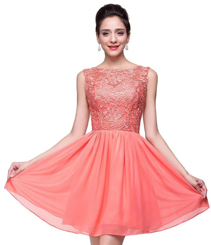 Lovely Lace Sleeveless Hoemcoming Dress Short Chiffon