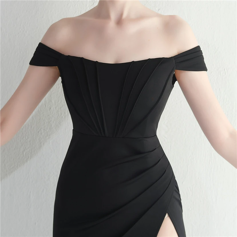 Cross-Border Supply schulterfreies, einseitig schulterfreies Kleid mit Schlitz für Nachtclub, Hochzeit oder Abendessen view 42