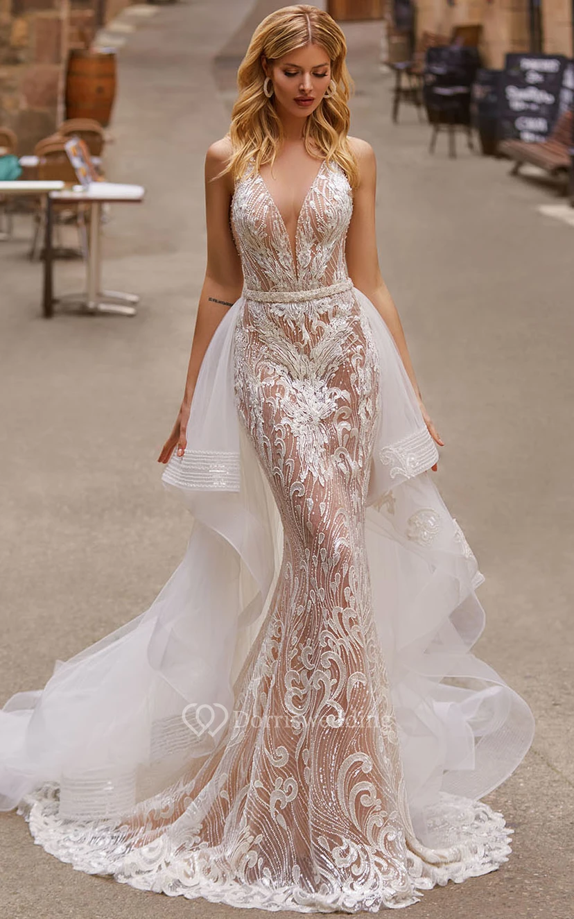 beach wedding dresses with straps Spaghetti Straps Lace Wedding Dresses Beach Chiffon White Wedding Dress  SEW045  SELINADRESS