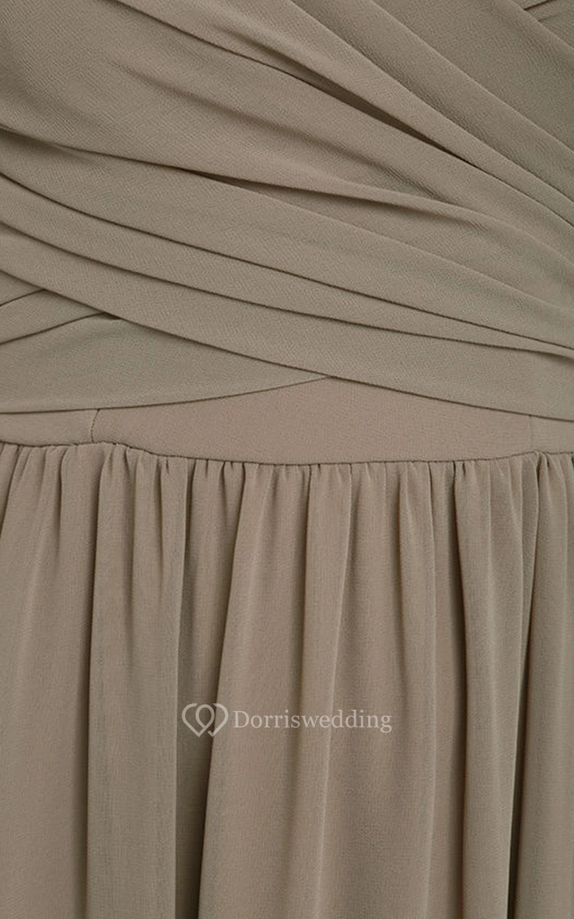 Chiffon Chic Dress With Crisscross Ruched Bodice view 25