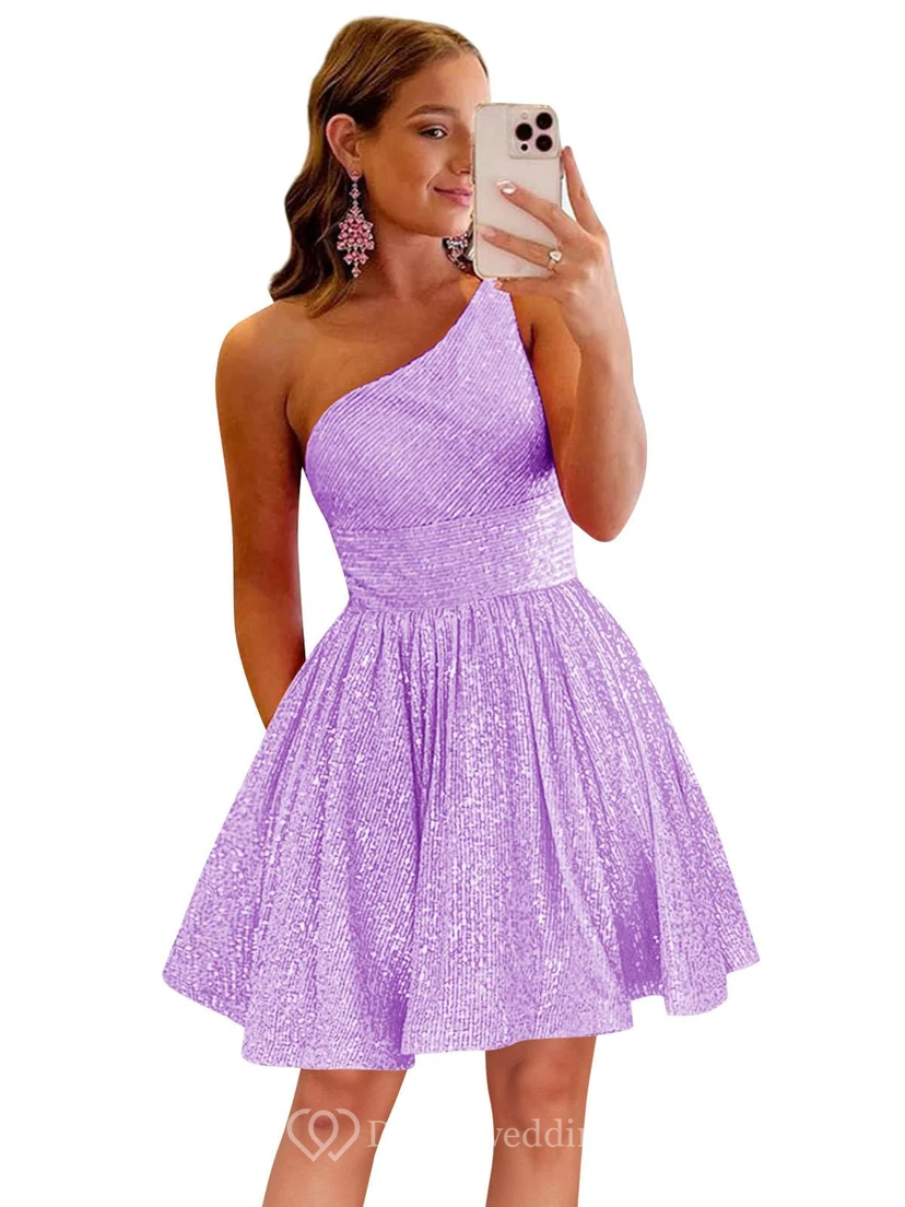 Burgunderfarbenes, einseitig schulterfreies Pailletten-Cocktailkleid view 30