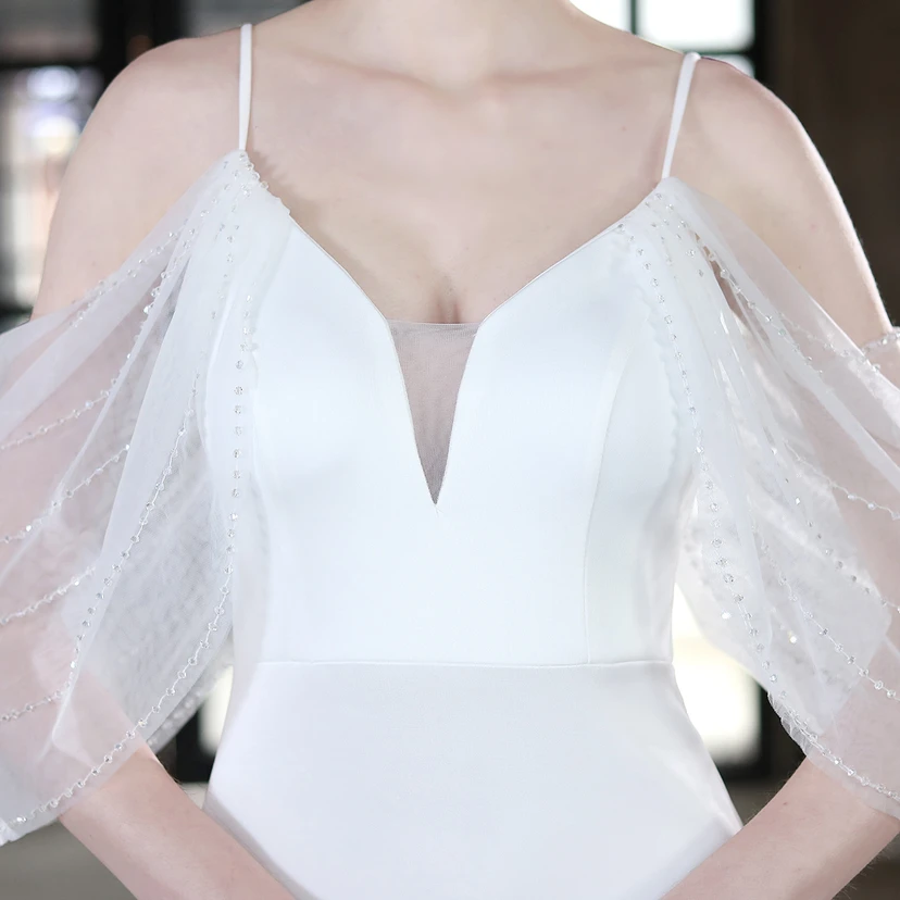 Toast Dress Bride Long Sling Thank You Banquet Slim Fishtail Skirt Wedding Car Model Exhibition Dress view 17