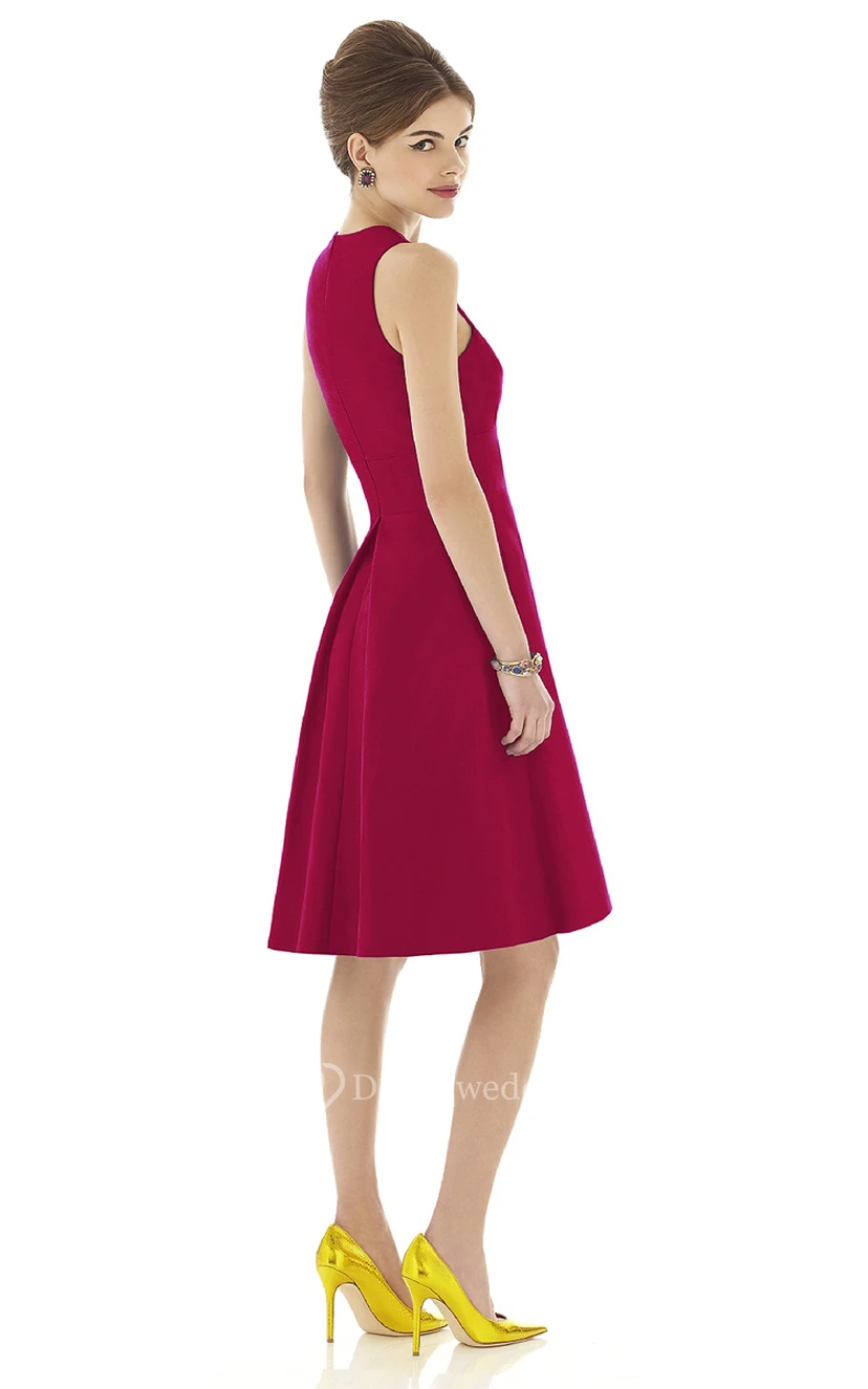A-Line Sleeveless Dress With Notched Neckline view 4