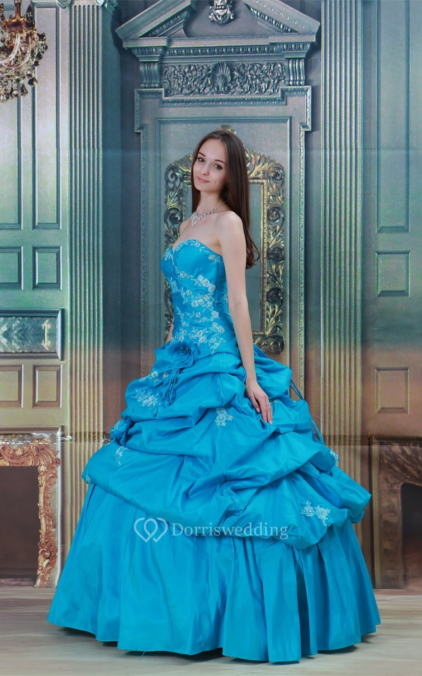 Exquisite Maxi Sweetheart Satin Taffeta Beaded Special Occasion Dresses view 3