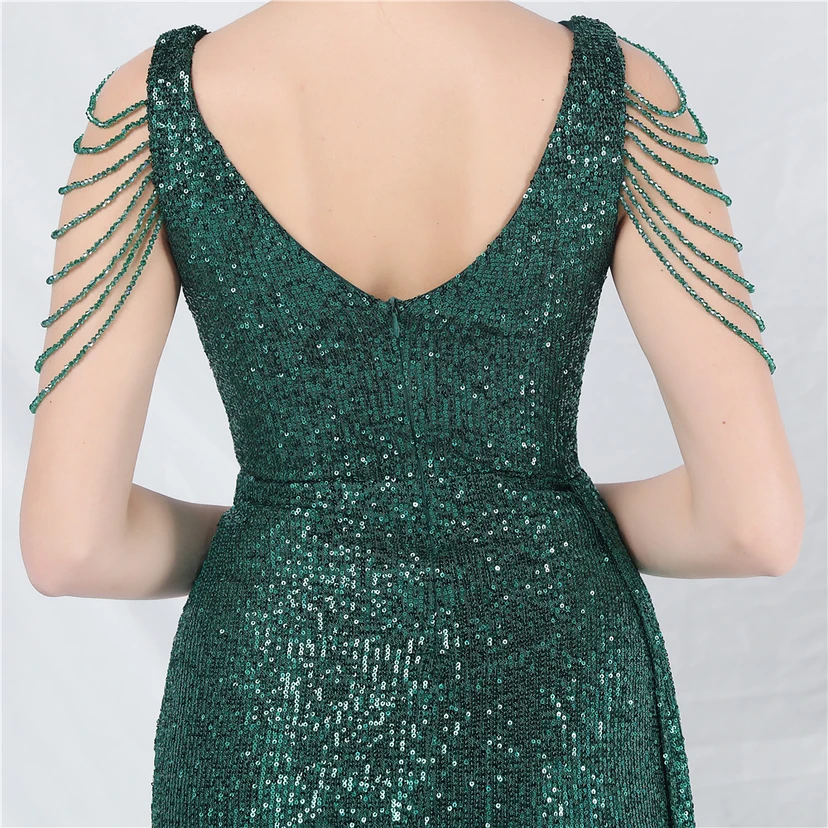 Cross-Border Dress Crafted Custom-Made Beaded Sequined Long Evening Dress view 17