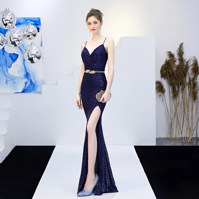 Märchenhaftes, verträumtes Promi-Party-, sexy, langes, schlankes Abendkleid mit Meerjungfrauenschnitt view 21
