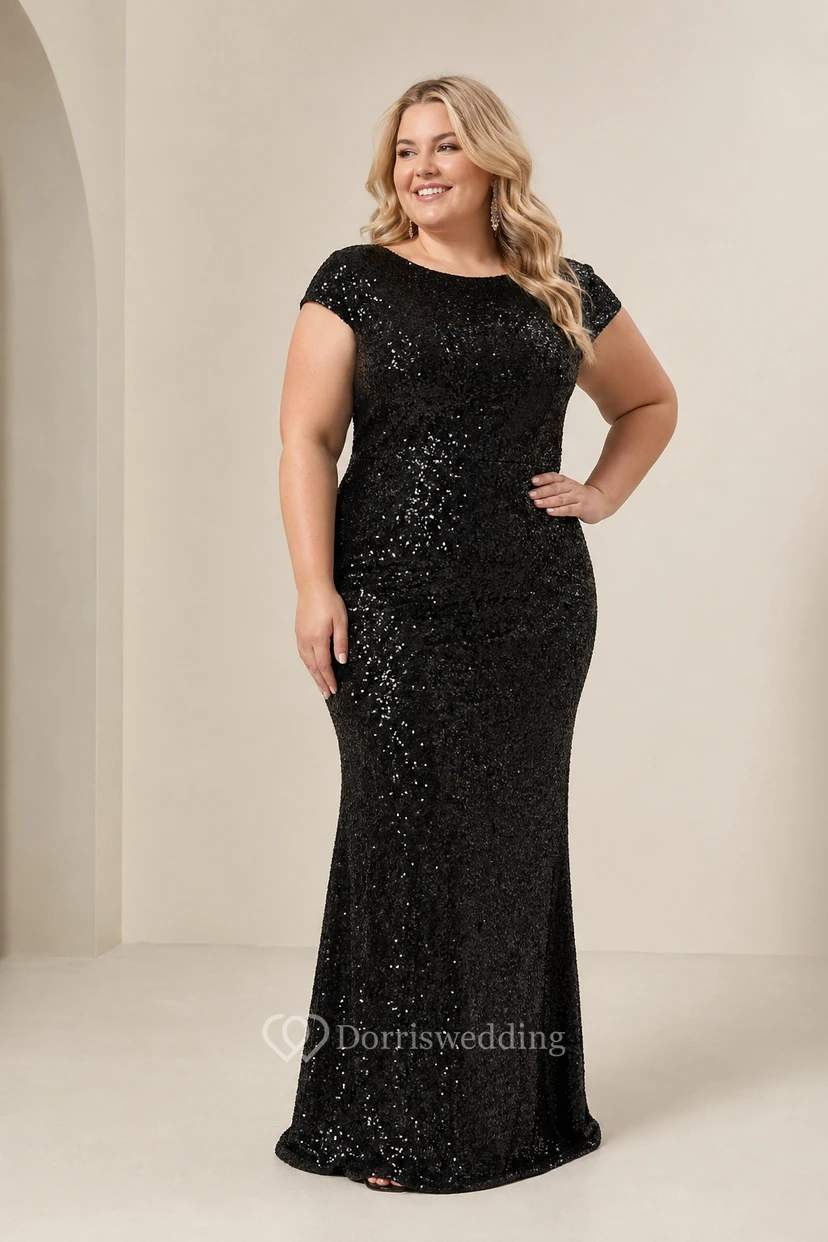 Sequin Gold Bridesmaid Dress | Long Sparkly MOB Glitter Gown with Sleeves view 8