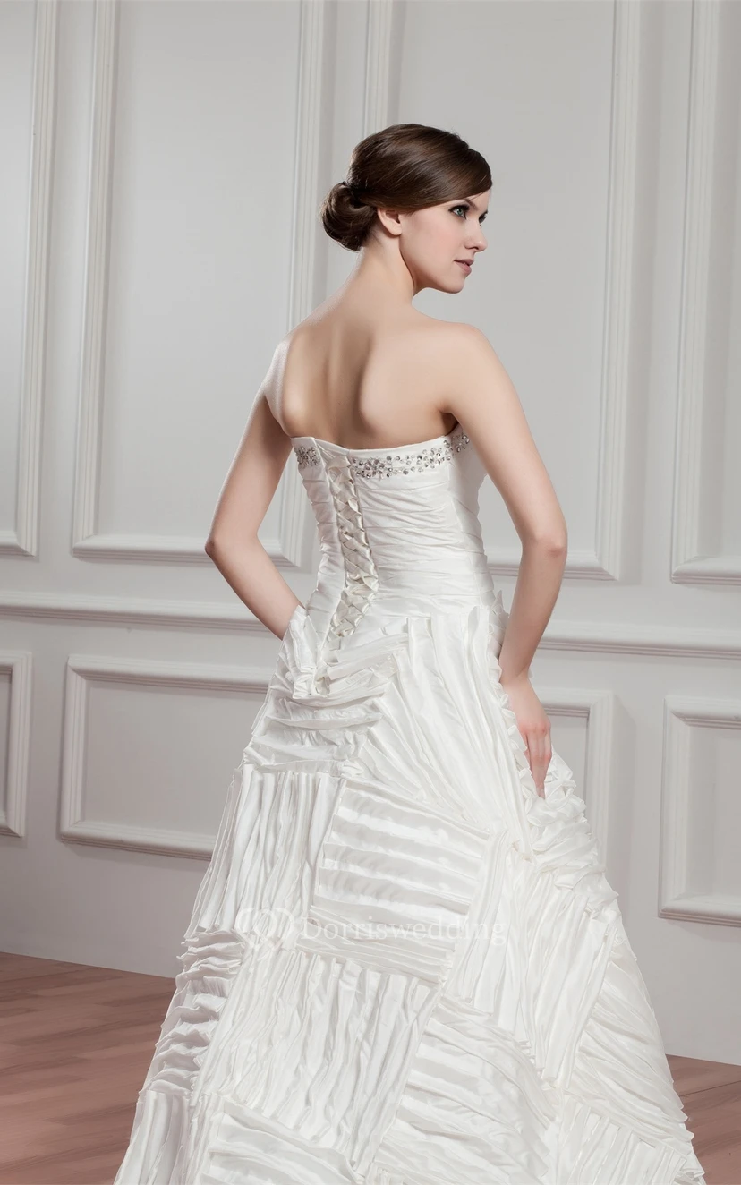 Sweetheart A-Line Ruched Gown With Stress view 10