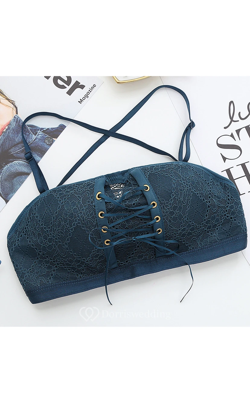 Sexy Lace Up Strapless Bra view 2
