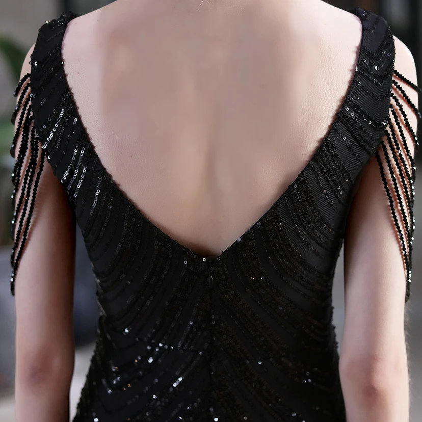 Paillettenbesetztes Meerjungfrauenkleid für Auftritte, Internet-Promi-Events, Bankette, Automodelle, Etikette, Abendkleid view 24