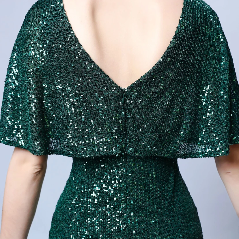 Elegantes Abendkleid mit Polyestergarn, Quasten, Pailletten und Fischschwanzsaum für Damen im Herbst view 41