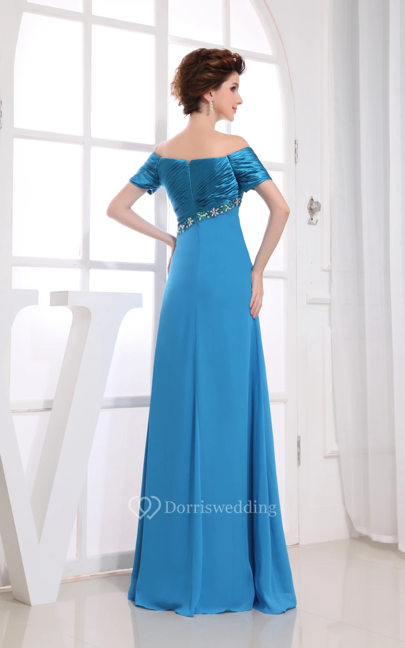 Robe longue raffinée avec fronces et perles view 7