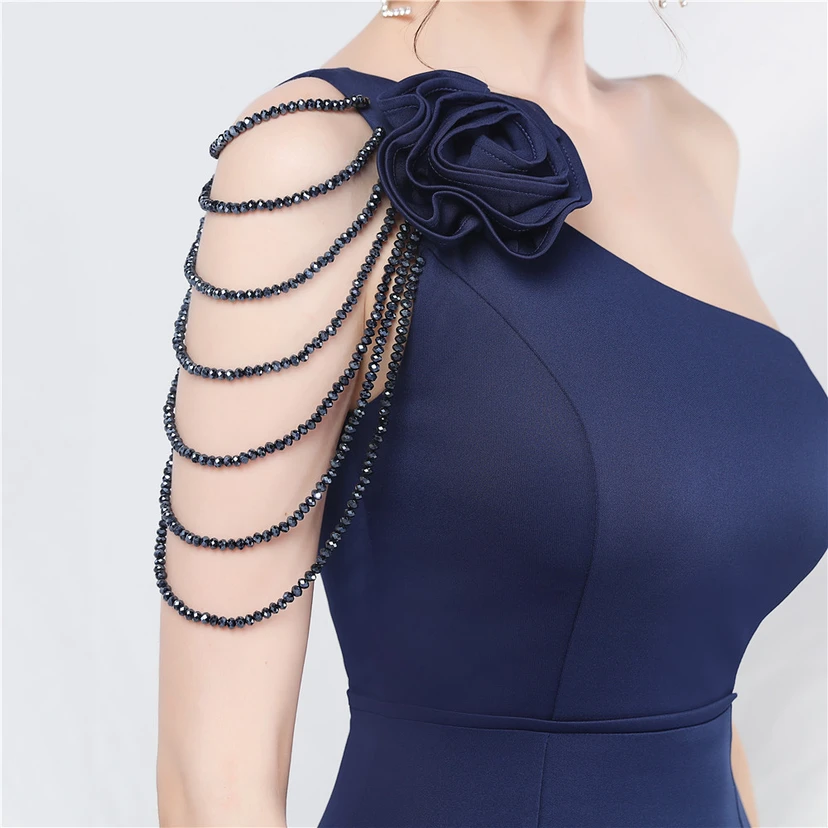 Craft Beading Flower Dinner Wedding Celebration Car Model Long Evening Dress view 7