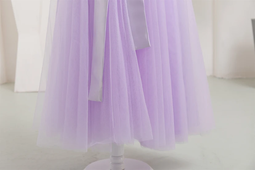 Two-Tone Scoop-neck Empire Tulle A-line Flowergirl Dress with Bow view 6