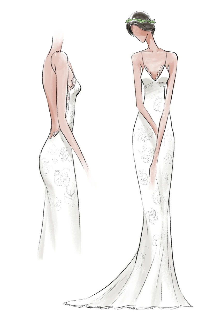 Mermaid Mini Spaghetti Straps Sleeveless Bell Ruffles Court Train Backless Zipper Lace-Up Back Straps Lace Dress view 4