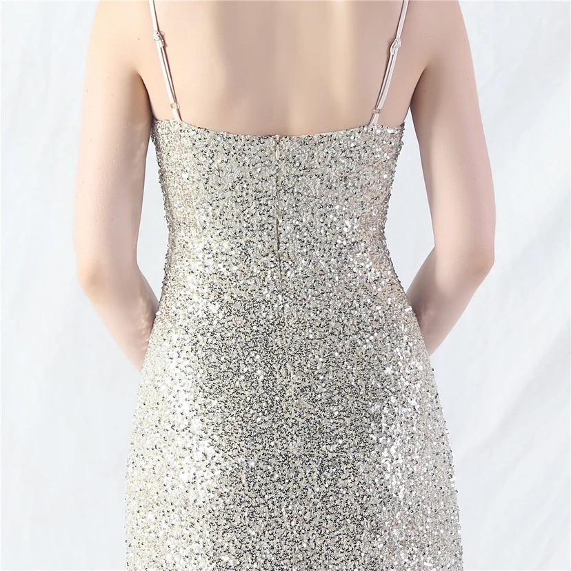 Robe longue trapèze évasée à paillettes, modèle phare du quotidien view 52
