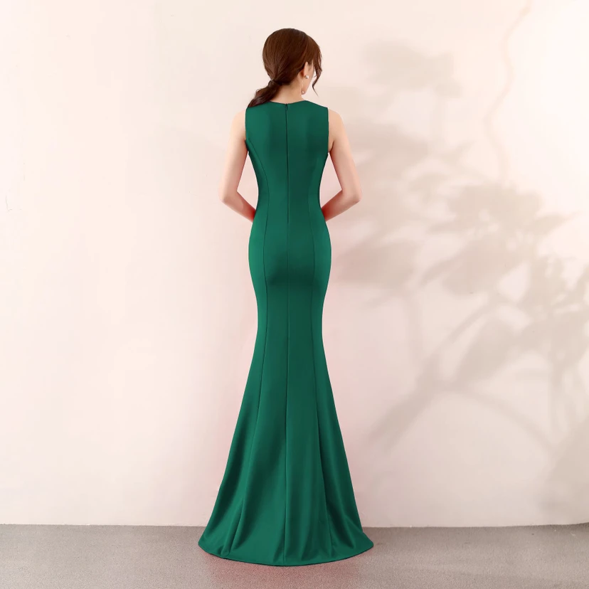 Robe de soirée élégante sirène pour mariée, longue et élégante, idéale pour un banquet ou des fiançailles. Jupe longue pour femme. view 34