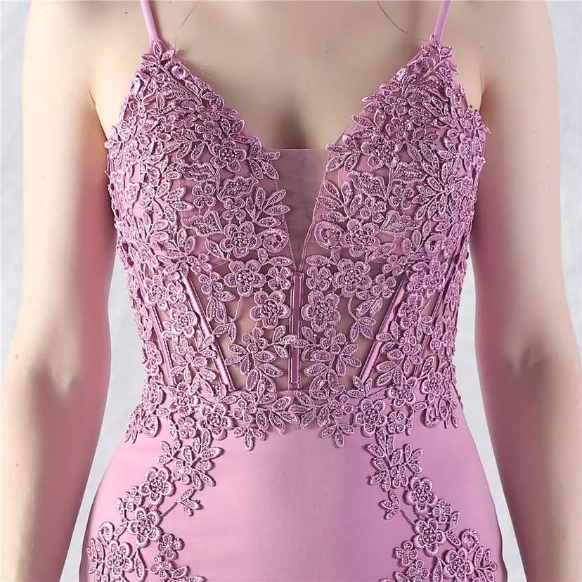 Spitzen-Abendkleid mit heißer Diamant- und Fischgrätenmuster-Weste, tiefem Taillenausschnitt, schulterfreiem Design und kurzer Schleppe view 26