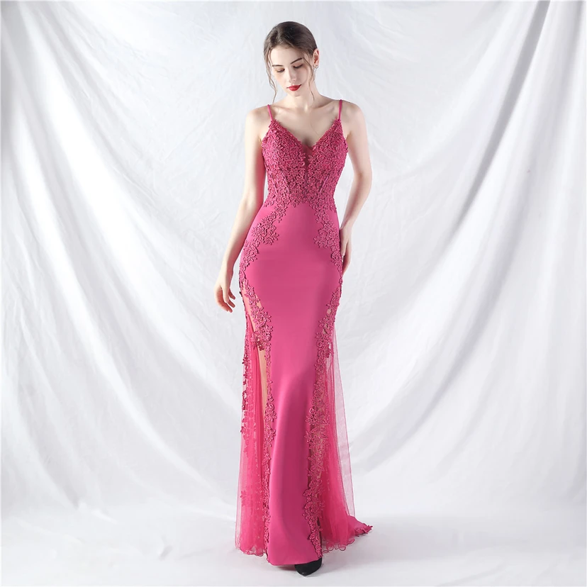 Spitzen-Abendkleid mit heißer Diamant- und Fischgrätenmuster-Weste, tiefem Taillenausschnitt, schulterfreiem Design und kurzer Schleppe view 28