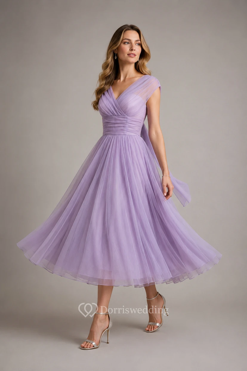 Charming Bow Detail Chiffon Ball Gown view 8