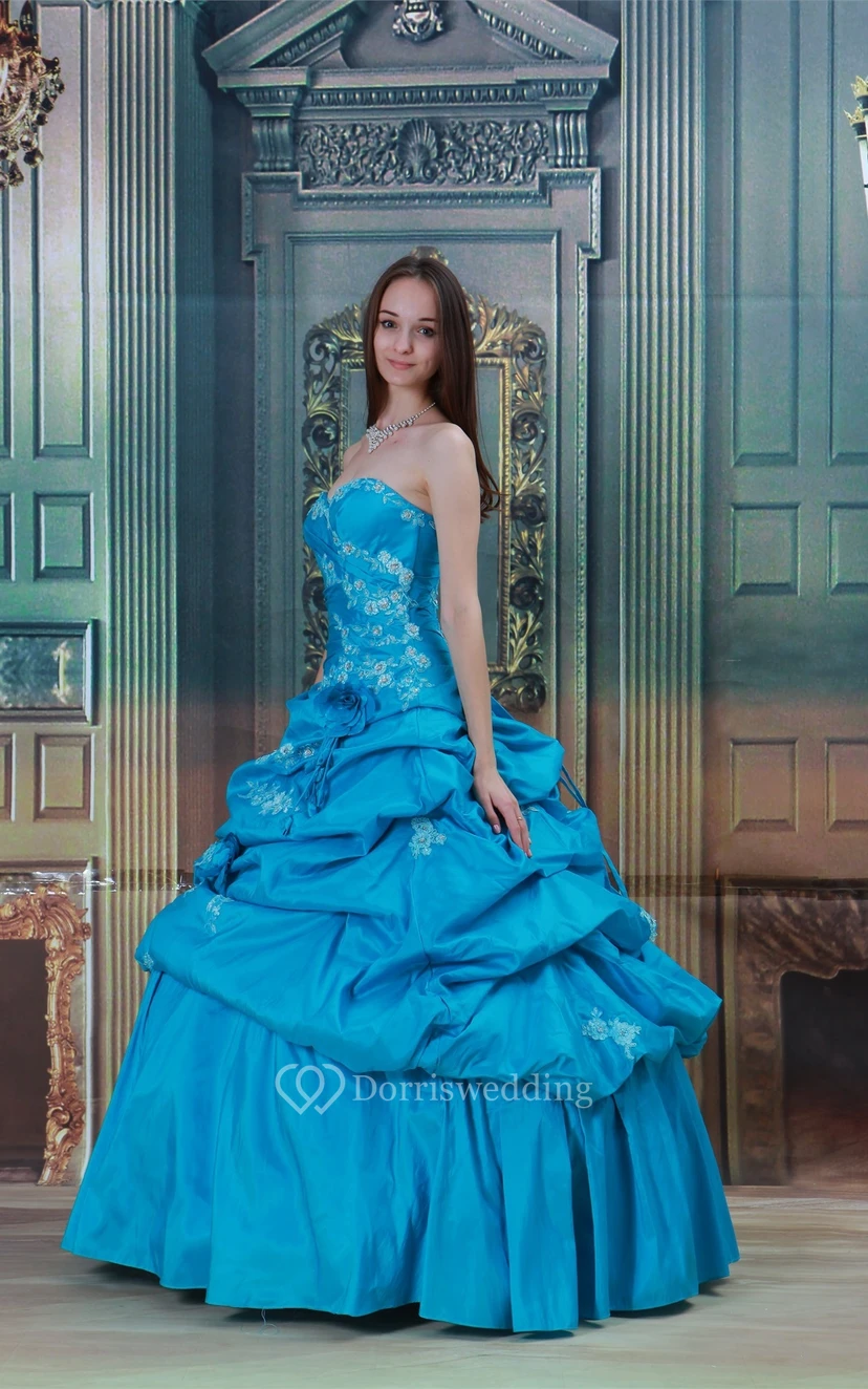 Exquisite Maxi Sweetheart Satin Taffeta Beaded Special Occasion Dresses view 4