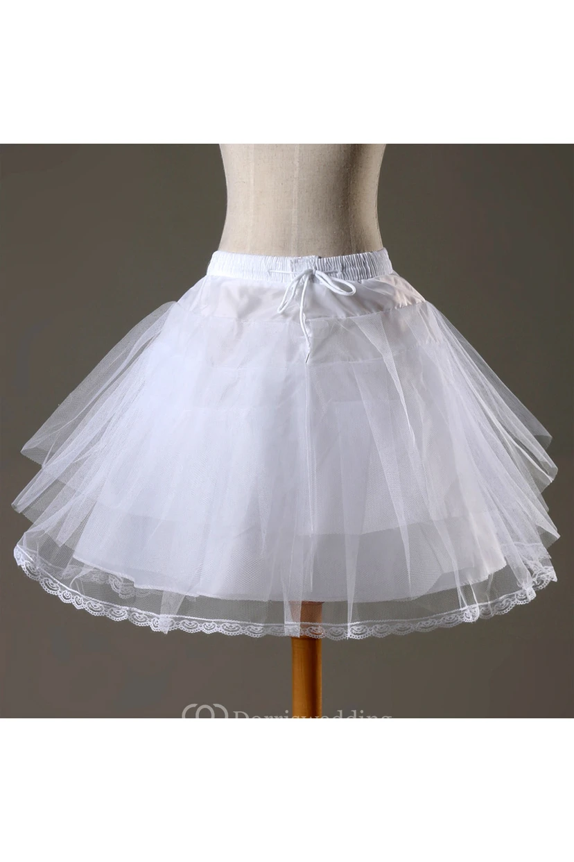 White Short Petticoat with Three-layer Net Boneless Skirt Ballet Short Tutu Skirt view 2