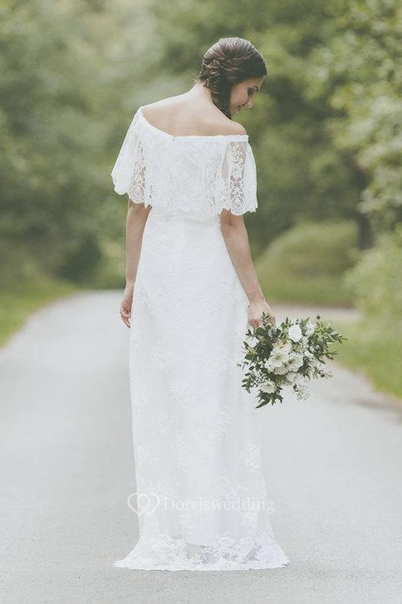 Robe de mariée vintage bohème en dentelle légère view 2