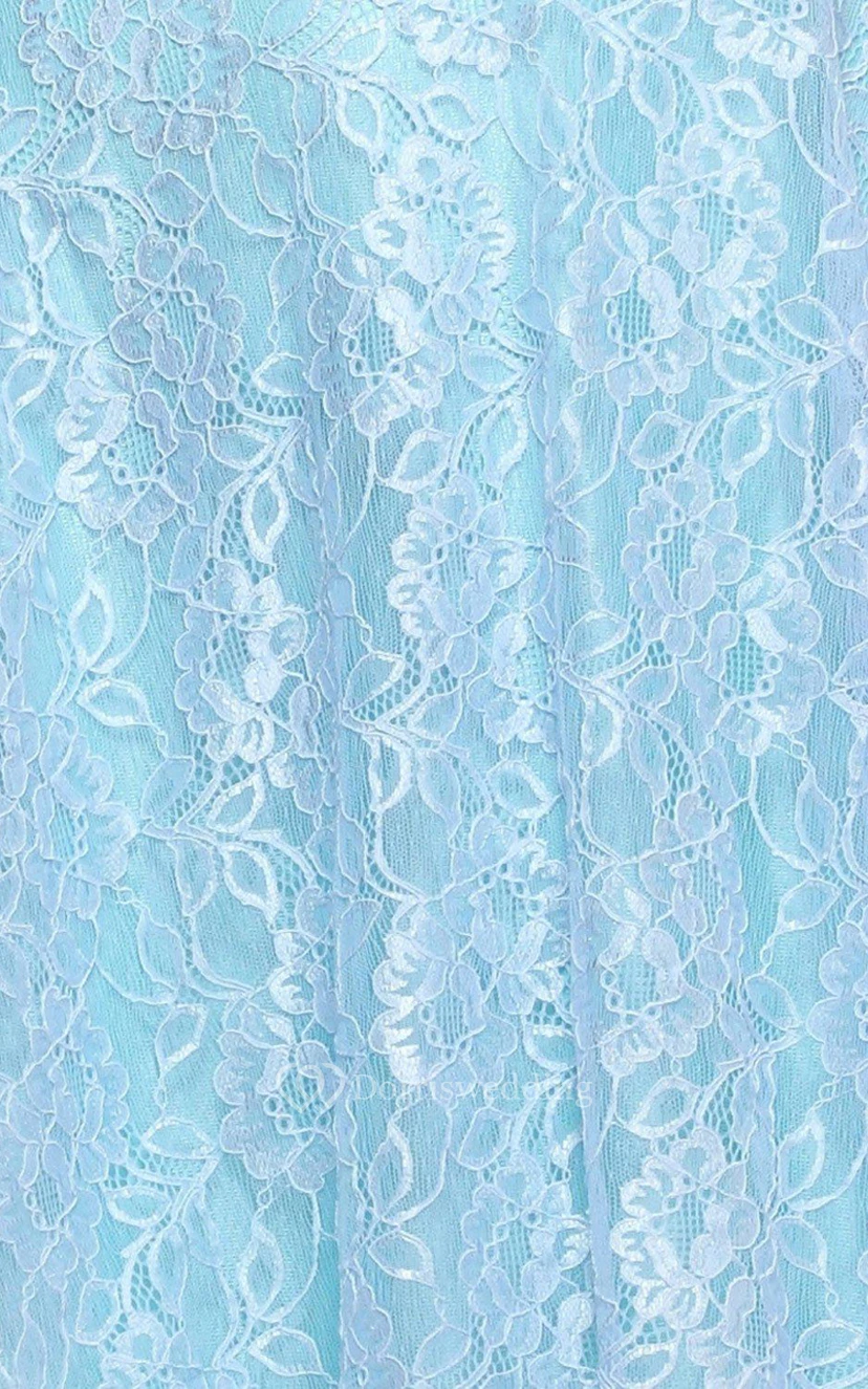 Robe courte trapèze sans manches à col V et dentelle view 6