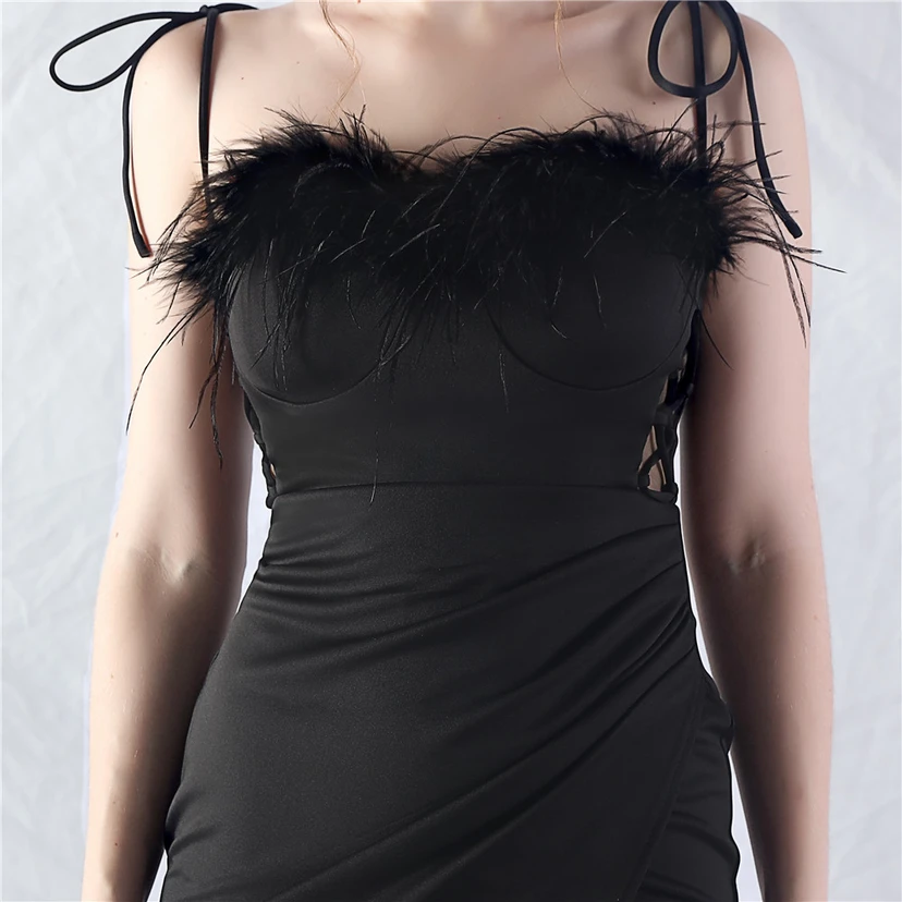 Double-Binding Waist-Shaped Ears Adjustable Satin Evening Dress view 58