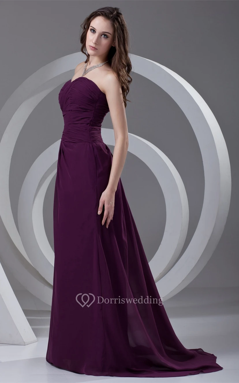 Stunning Ruffled Sweetheart a Line Sleeveless Chiffon Special Occasion Dresses view 2